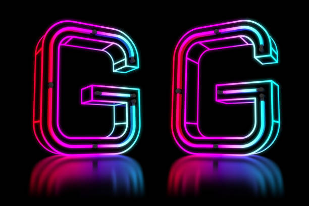 istock Glowing Colorful Neon Alphabet. 3d rendering illustration. 1176091017