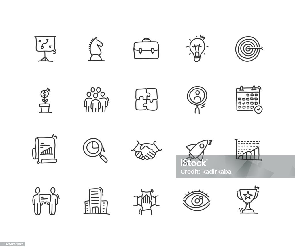 Business Planning Icon set Drawing - Activity stock vector