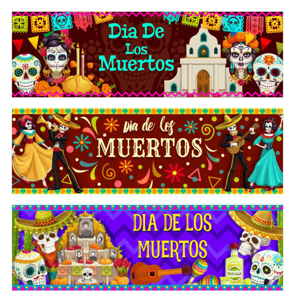 Ilustración de Día De Muertos Día De Los Muertos Vacaciones En México y más  Vectores Libres de Derechos de Día de Todos los Santos - iStock