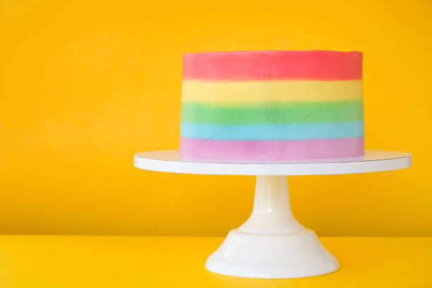 istock Cake with colorful rainbow cream. 1176098629