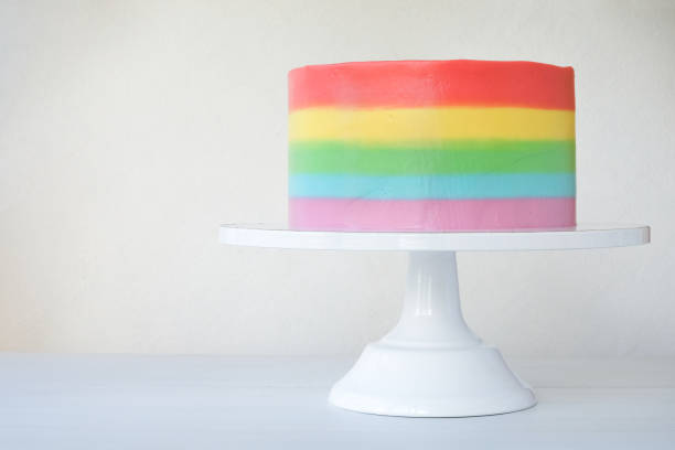 istock Cake with colorful rainbow cream. 1176098638