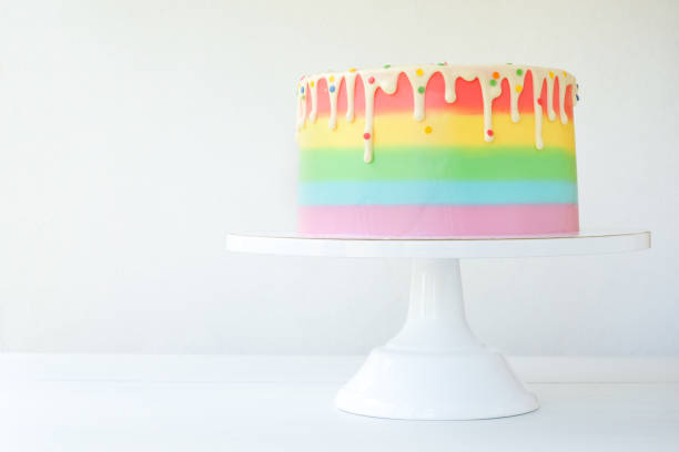 istock Cake with colorful rainbow cream. 1176098646