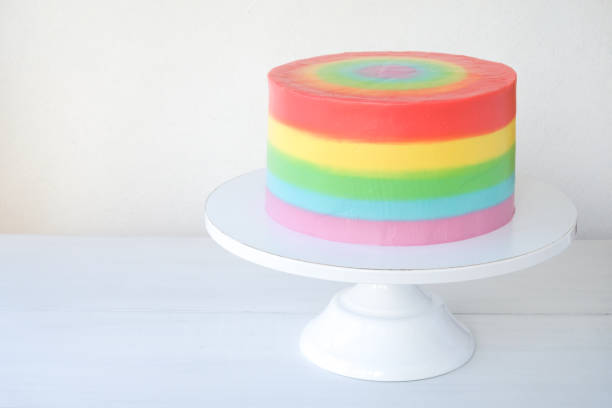 istock Cake with colorful rainbow cream. 1176098775