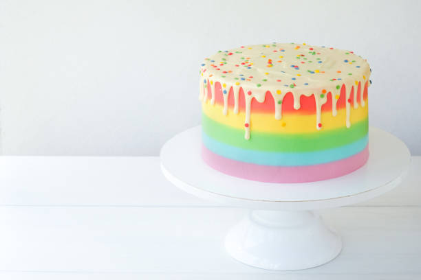 istock Cake with colorful rainbow cream. 1176098783