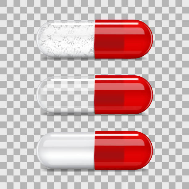 Red Transparent Pill Capsule 3d Realistic Mockup