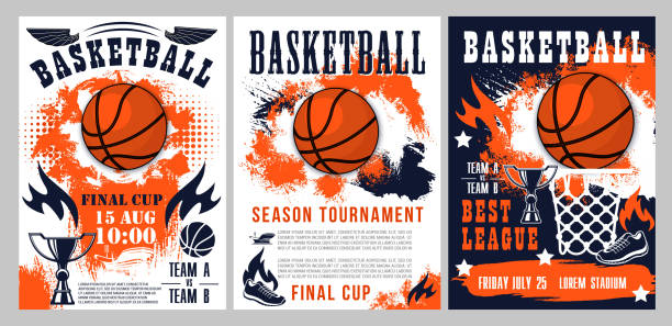 ilustraciones, imágenes clip art, dibujos animados e iconos de stock de copa de liga deportiva de baloncesto, torneo por equipos - star shape star theatrical performance backgrounds