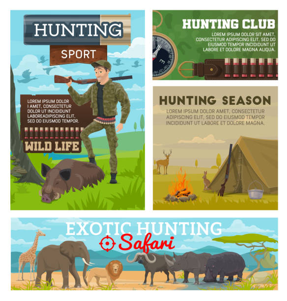 Hunting Season Animals Hunter Ammo Equipment Stock Illustration - Download Image Now - Camping, Safari, Adult - iStock Hunting Season Animals Hunter Ammo Equipment Stock Illustration - Download Image Now - Camping, Safari, Adult - iStock