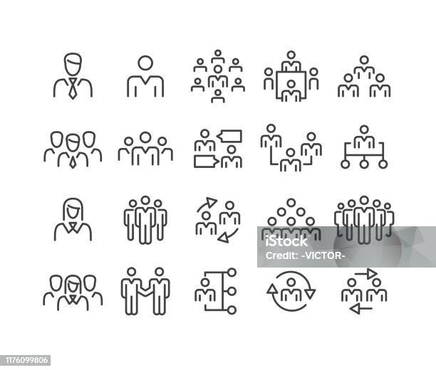 Business People Icons Classic Line Series Stock Illustration - Download Image Now - Icon, Customer, People