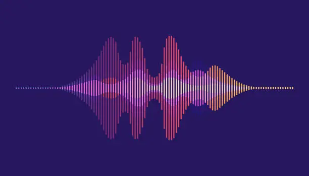 Vector illustration of Sound waves. Motion sound wave abstract background.