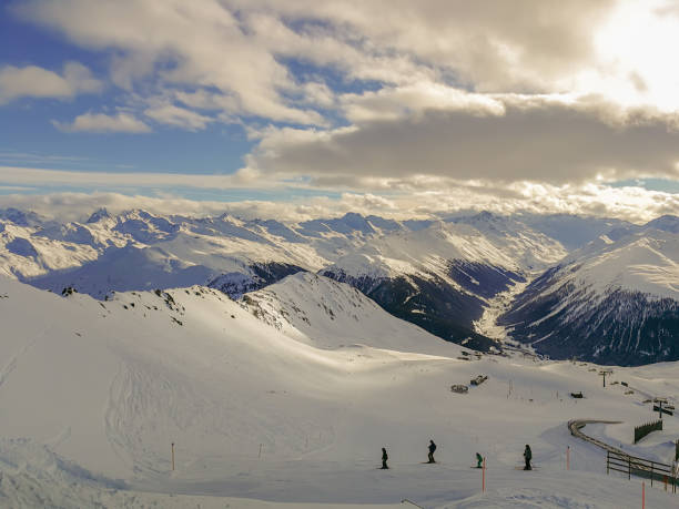 istock Ski slopes and snow-capped mountains in Davos, Switzerland. 1176100776