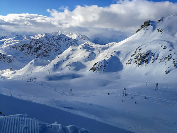 istock Ski slopes and snow-capped mountains in Davos, Switzerland. 1176100818