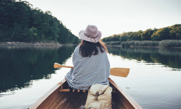 istock Rear view of canoeist girl 1176100830