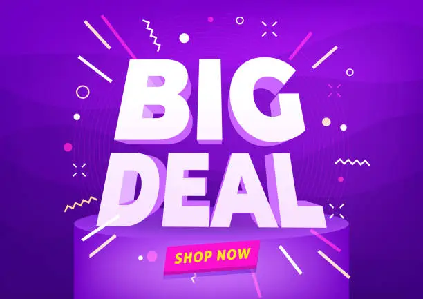 Vector illustration of Big deal sale poster or banner design.