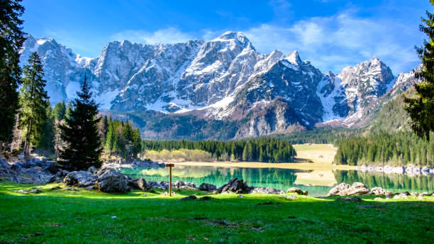 istock Spring morning at the alpine lake 1176102334