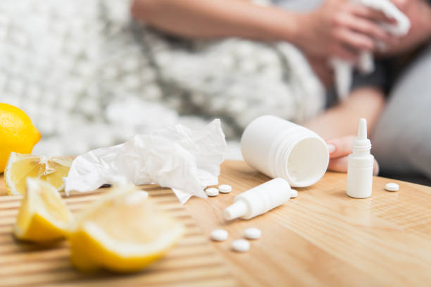 istock Young girl caught cold and flu 1176102585