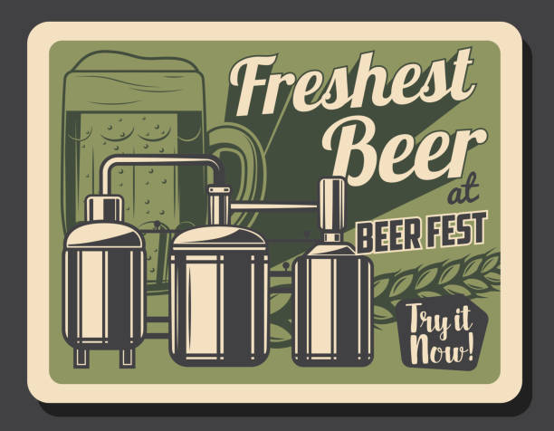 ilustraciones, imágenes clip art, dibujos animados e iconos de stock de vidrio de cerveza, barril de cervecería, tanque y barril - mug beer barley wheat