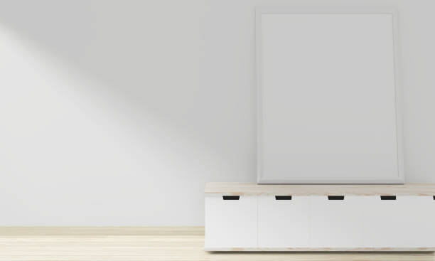 istock Cabinet woon japanese minimal design on empty room interior design.3D rendering 1176103461