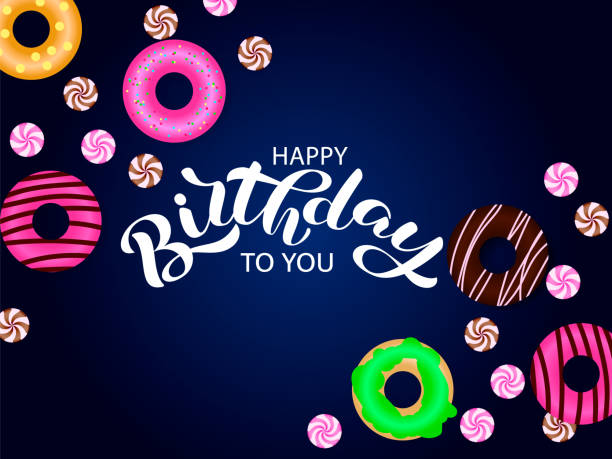 istock Happy birthday lettering. Vector illustration for card or banner 1176105233