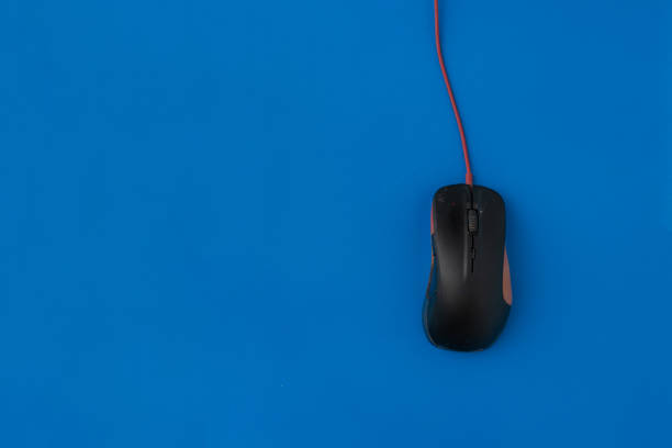 istock top view of the simple computer mouse on the color background with copy space, minimalist concept 1176105274