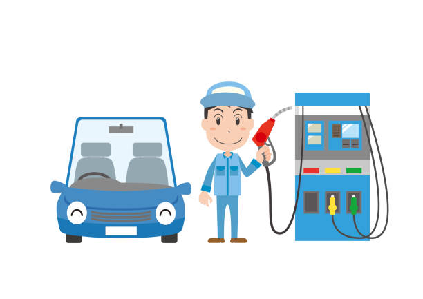 istock Male employee at gas station 1176105310