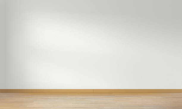 istock minimal room white wall and wooden floor,3d rendering 1176113272