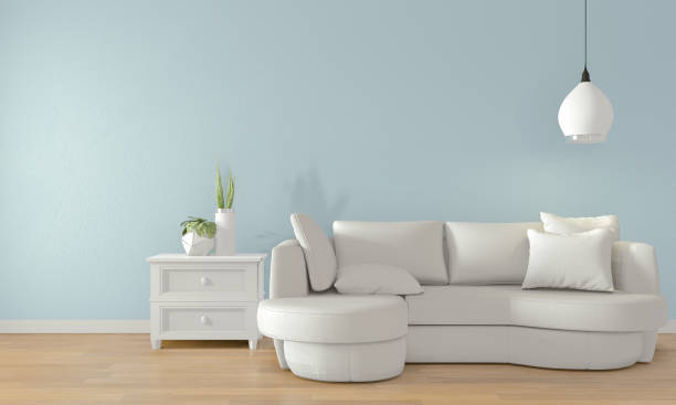 istock Mock up sky room with white sofa on modern room interior.3D rendering 1176113976