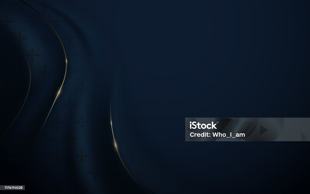 Abstract luxury dark blue and gold background. Wavy silk fabric texture - Royalty-free Plano de Fundo arte vetorial Abstract luxury dark blue and gold background. Wavy silk fabric texture - Royalty-free Plano de Fundo arte vetorial