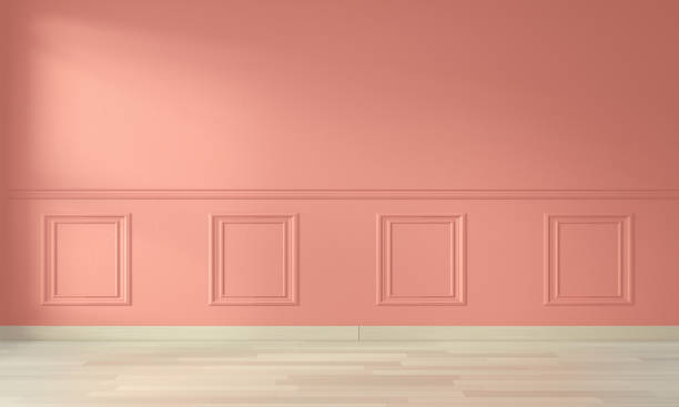 istock Empty modern contemporary room and design wall with molding .3D rendering 1176116979
