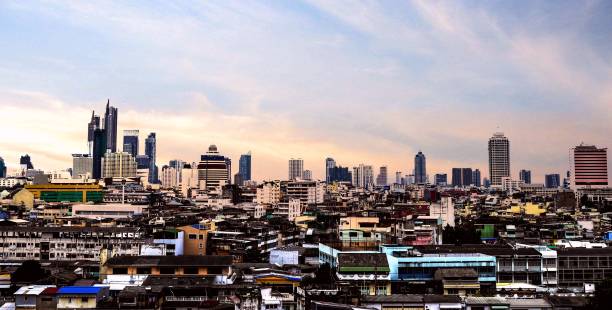 istock Bangkok cityscape with blue sky and clouds 1176124225