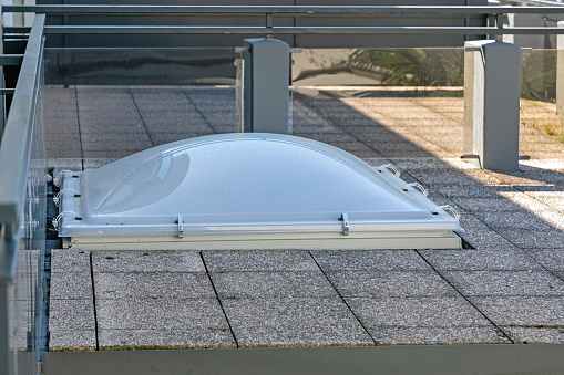 Acrylic Dome Skylight Window at Flat Roof