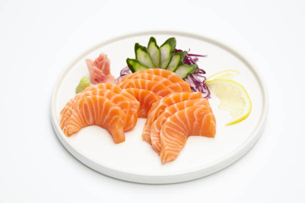 istock salmon sashimi isolated on white background 1176125443