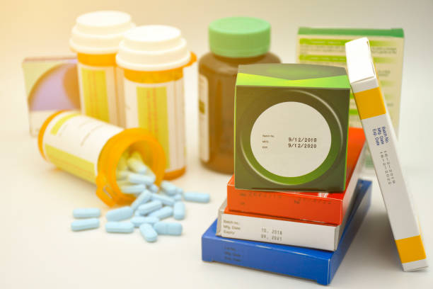 istock Pharmaceutical products with manufacturing date and expiry date on package 1176132526