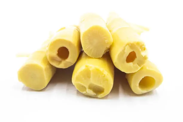 Bamboo shoots isolated in white background