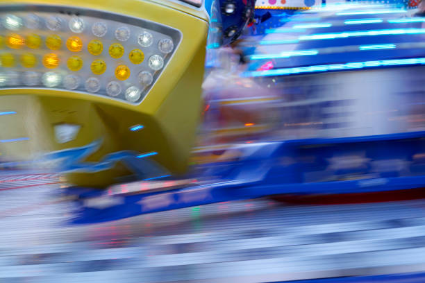 istock Colorful amusement ride in motion 1176138271