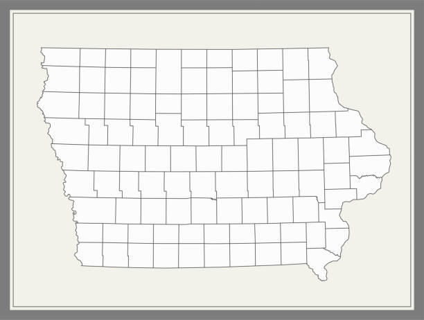 ilustraciones, imágenes clip art, dibujos animados e iconos de stock de mapa del condado de iowa descargable - cedar falls iowa