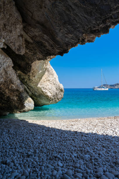 istock Myrtos beach cave in Kefalonia, Greece 1176141376