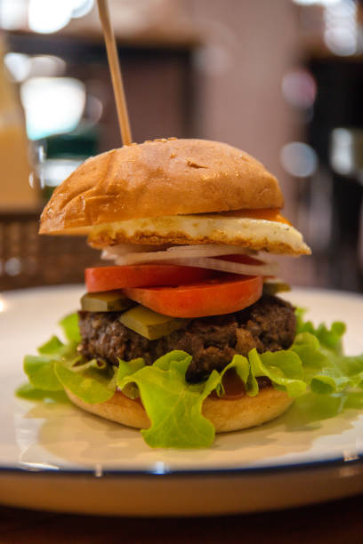 istock Close-up of home made burger 1176148238