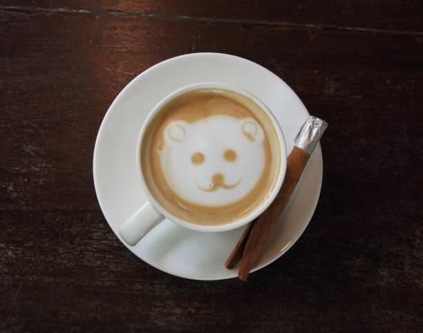 istock Hot bear face latte coffee on the cup 1176148952