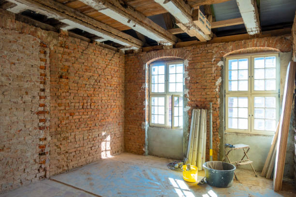 in laborious work an old house is restored - barn wood window farm imagens e fotografias de stock