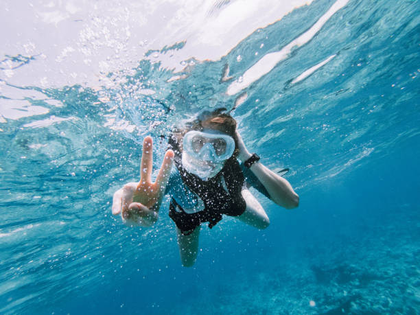 istock Underwater portrait of a snorkeler 1176157849
