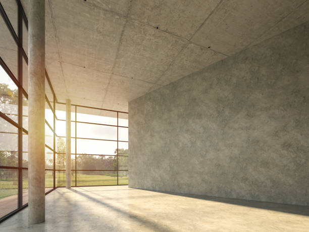 istock The interior space in the modern loft building with polished concrete 3d render 1176161914