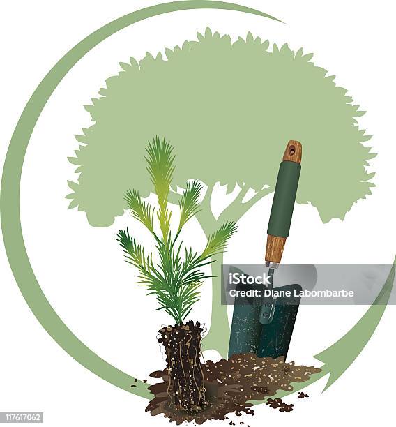 Arbor Dia Plantação De Árvores - Arte vetorial de stock e mais imagens de Dia da Árvore - Dia da Árvore, Clip Art, Cor verde