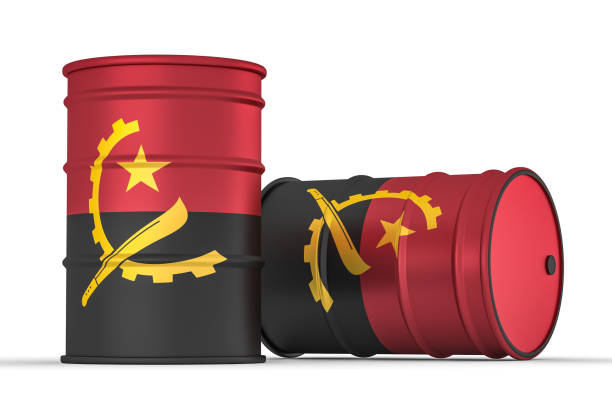istock Angola oil barrels isolated on white background. 3d render 1176174132