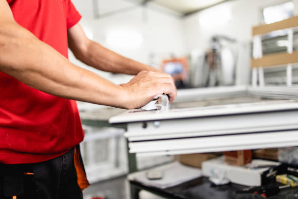 istock Factory interiors for manufacturing PVC windows and doors. 1176197511