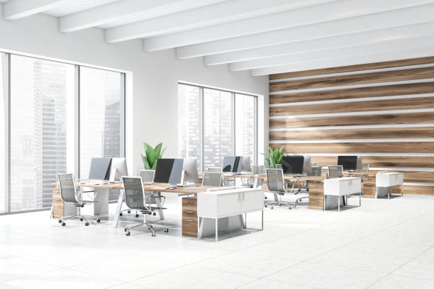 istock White and wood open space office corner 1176199299