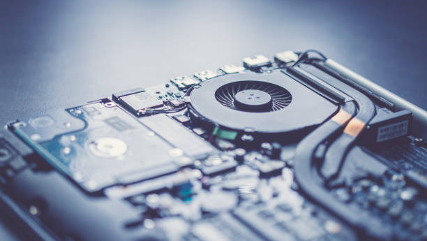 istock Computer Technology, overclocking: Close up of a cooling fan on a circuit board 1176203058