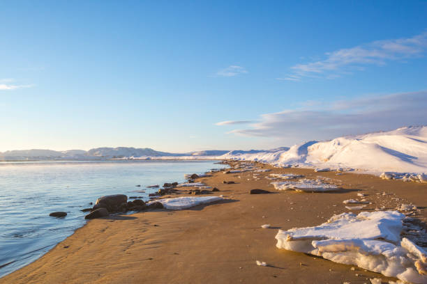istock Barents Sea bay winter landscape 1176203389