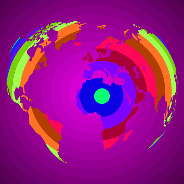 istock Abstract globe earth of colorful round stripes 1176206106