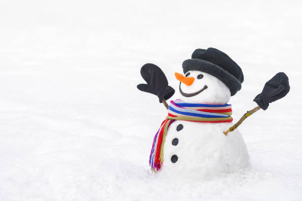 istock Cute snowman with a beautiful smile 1176209980