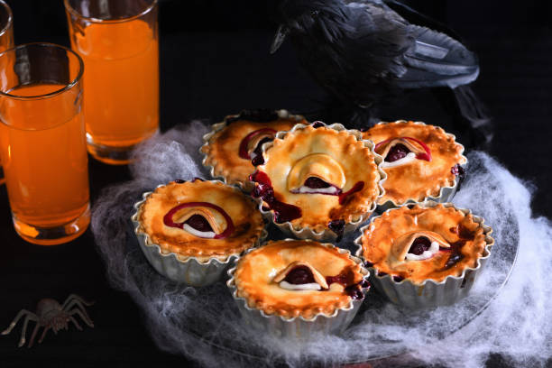 istock Halloween mini Creepy Eye Cakes with cherry filling 1176211143
